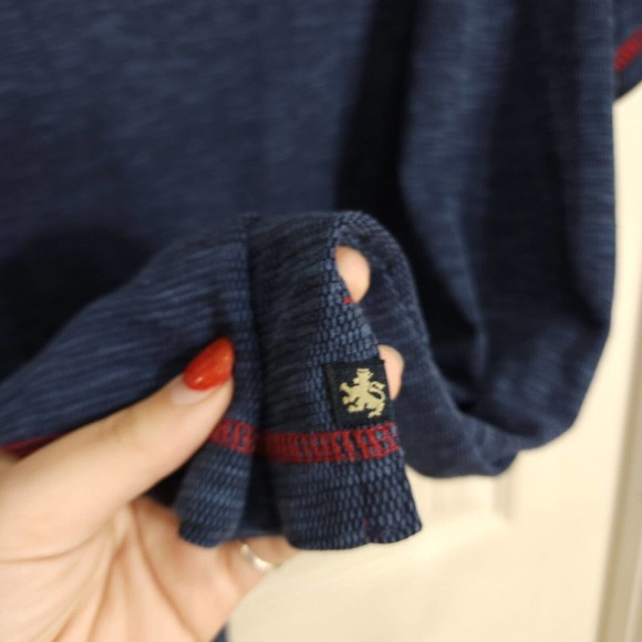 Nat Nast Mens Polo Shirt Navy Blue Cotton Polyester Knit Golf Pullover Top Sz L - Picture 6 of 8